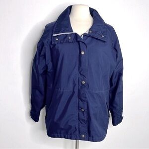 Woolrich Gore-Tex funnel neck Rain windbreaker Jacket royal Blue large